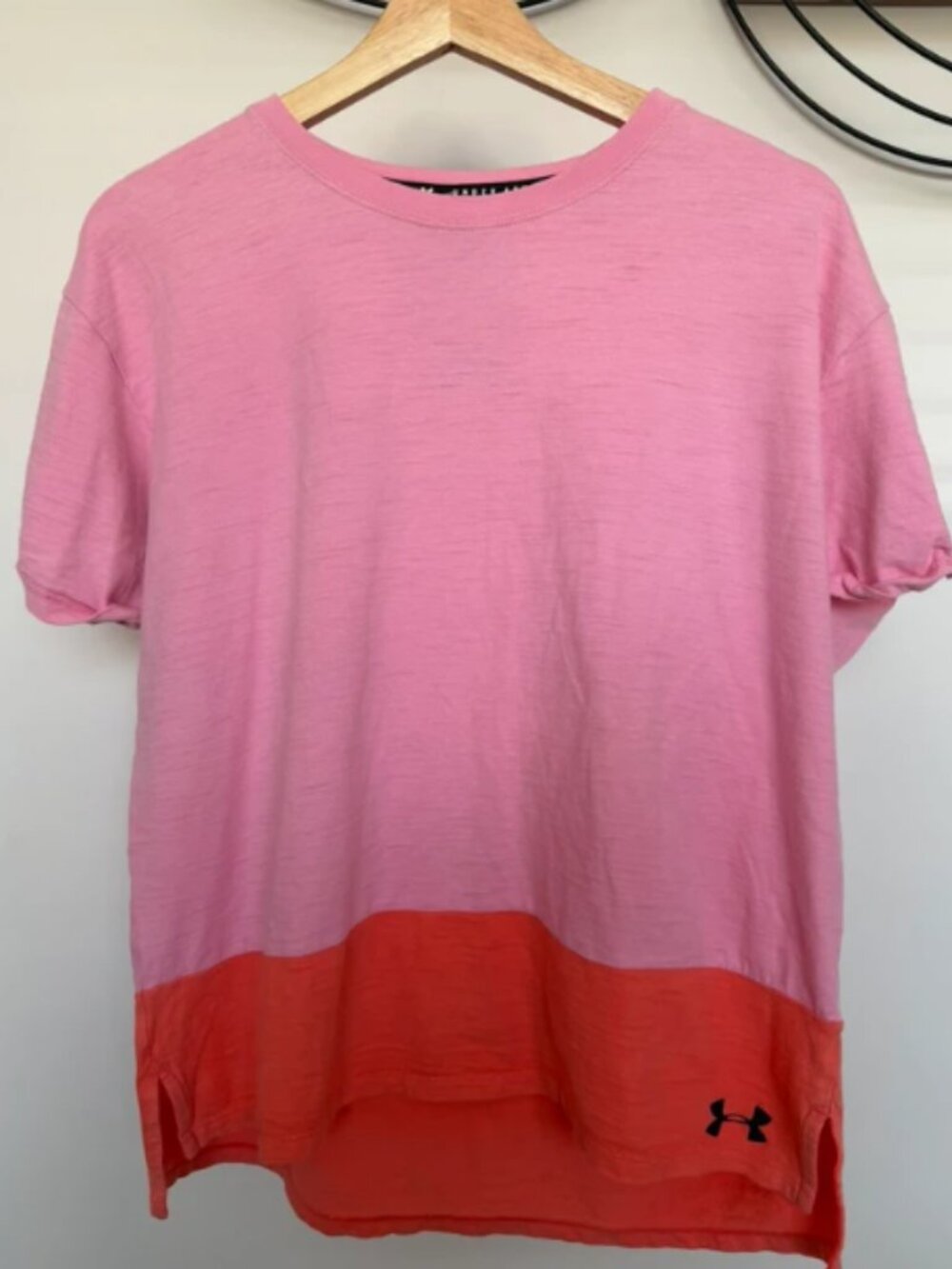 Under Armour pink women’s gym T-shirt